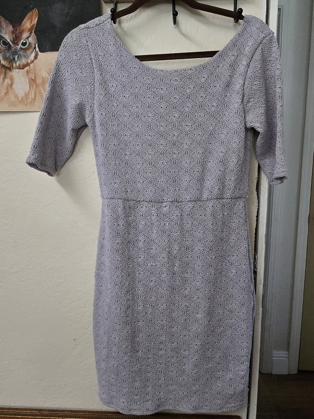 Free People Lilac Textured Scoop Back Dress